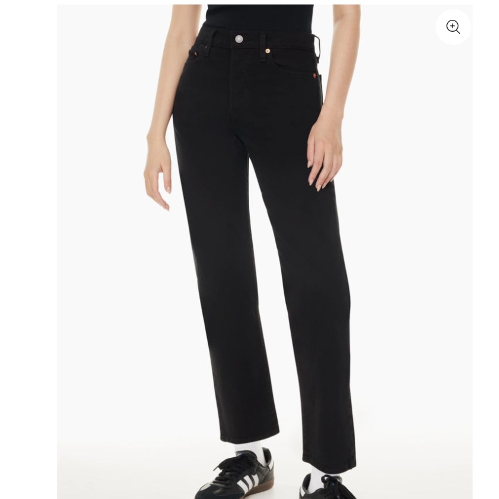 Levi's Premium Wedgie Straight Jeans Woman 30x26 Black High Waist Classic